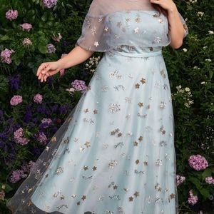 Shein Curve 3X Embroidered Mesh A-line Dress. Wedding guest, Prom, Formal event